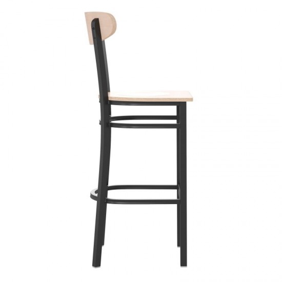 Flash Furniture Wright Natural Metal & Wood Barstool XU-DG6V6B-NAT-GG