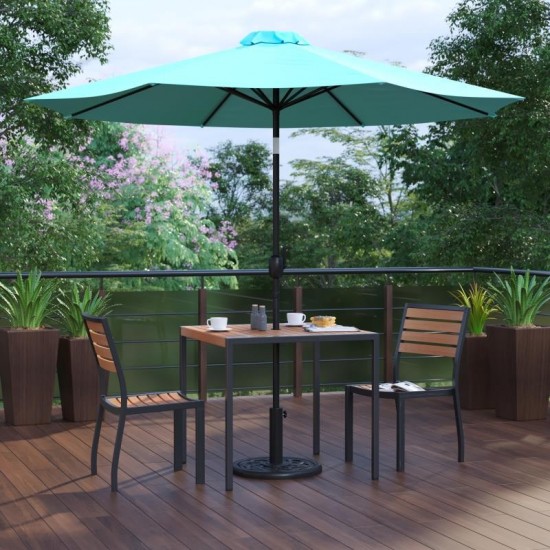 Flash Furniture Lark Faux Teak Patio Table & Chair XU-DG-810060362-UB19BTL-GG