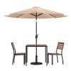Flash Furniture Lark Faux Teak Patio Table & Chair XU-DG-810060362-UB19BTN-GG