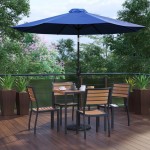 Flash Furniture Lark Faux Teak Patio Table & Chair XU-DG-810060364-UB19BNV-GG