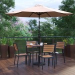 Flash Furniture Lark Faux Teak Patio Table & Chair XU-DG-810060364-UB19BTN-GG