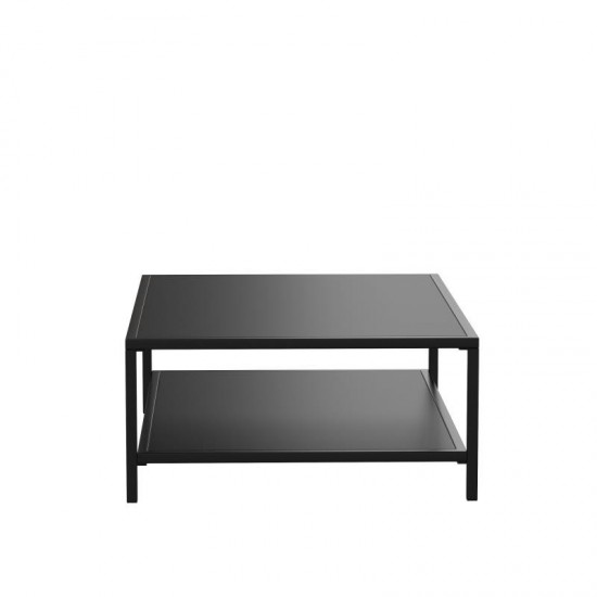 Flash Furniture Brock Black Outdoor Coffee Table XU-T6R60USO-2T-BK-GG