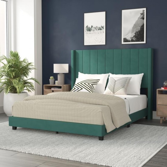 Flash Furniture Bianca Emerald Queen Platform Bed YK-1079-GR-Q-GG