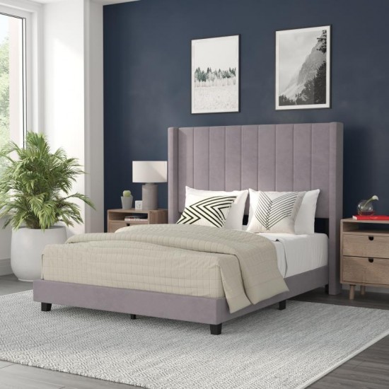 Flash Furniture Bianca Gray Full Platform Bed YK-1079-GY-F-GG