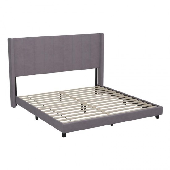 Flash Furniture Bianca Gray King Platform Bed YK-1079-GY-K-GG