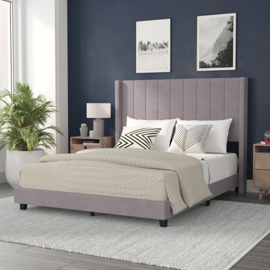 Flash Furniture Bianca Gray Queen Platform Bed YK-1079-GY-Q-GG