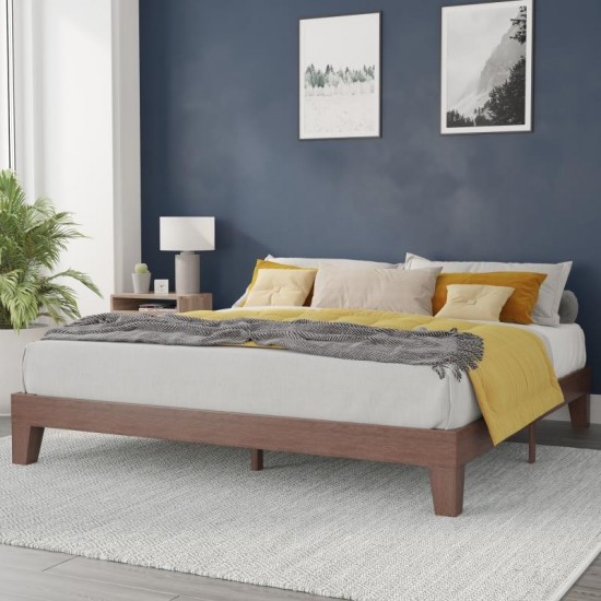 Flash Furniture Evelyn Walnut King Platform Bed YKC-1090-K-WAL-GG