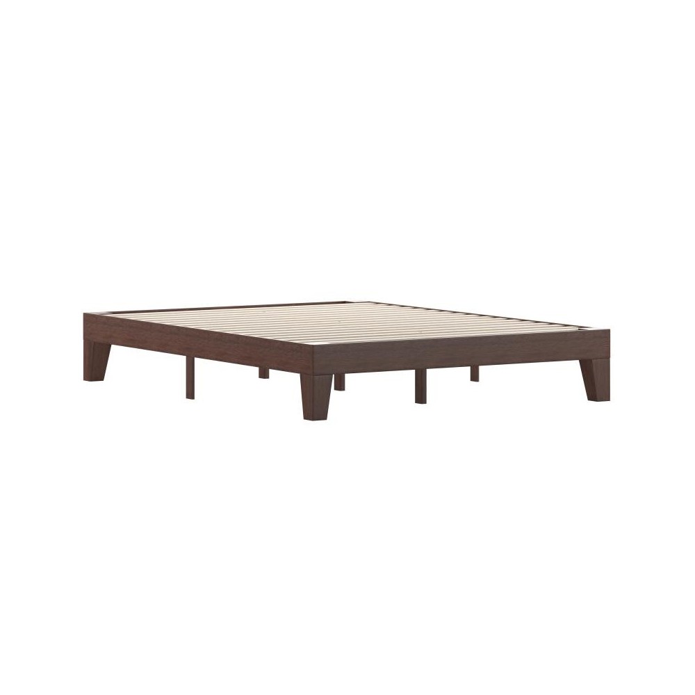 Flash Furniture Evelyn Walnut Queen Platform Bed YKC-1090-Q-WAL-GG