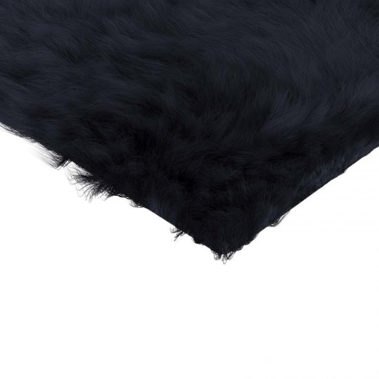 Flash Furniture Chalet Collection Black 2x3 Faux Fur Rug YTG-RGS1917-23-BK-GG