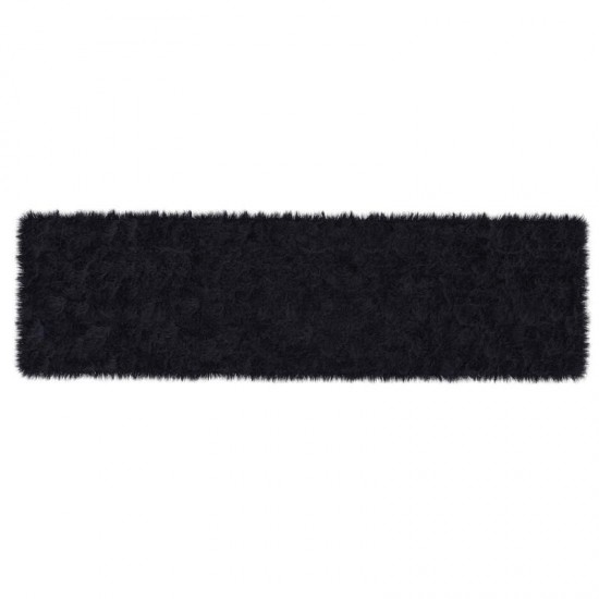 Flash Furniture Chalet Collection Black 2x7 Faux Fur Rug YTG-RGS1917-27-BK-GG