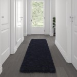 Flash Furniture Chalet Collection Black 2x7 Faux Fur Rug YTG-RGS1917-27-BK-GG