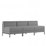 Flash Furniture Gray Leather Lounge Set, 3 PC ZB-IMAG-MIDCH-3-GY-GG