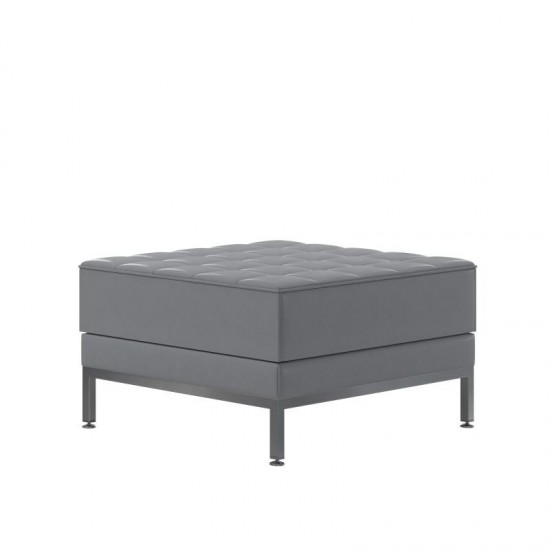 Flash Furniture HERCULES Imagination Gray Leather Ottoman ZB-IMAG-OTTOMAN-GY-GG