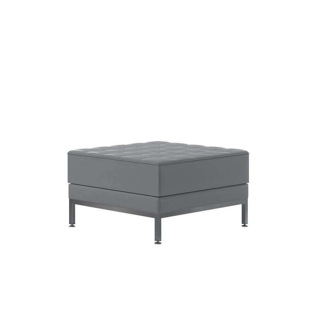 Flash Furniture HERCULES Imagination Gray Leather Ottoman ZB-IMAG-OTTOMAN-GY-GG