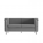 Flash Furniture HERCULES Regal Gray Leather Loveseat ZB-REGAL-810-2-LS-GY-GG