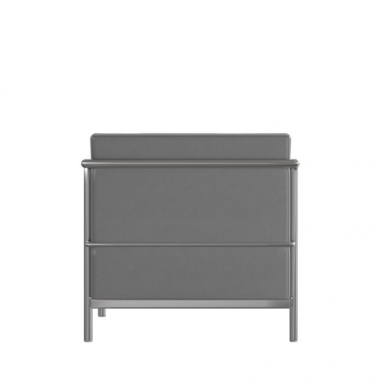 Flash Furniture HERCULES Regal Gray Leather Loveseat ZB-REGAL-810-2-LS-GY-GG