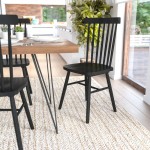 Flash Furniture Ingrid 2PK Black Spindle Back Chair ZH-8101WR-BK-2-GG