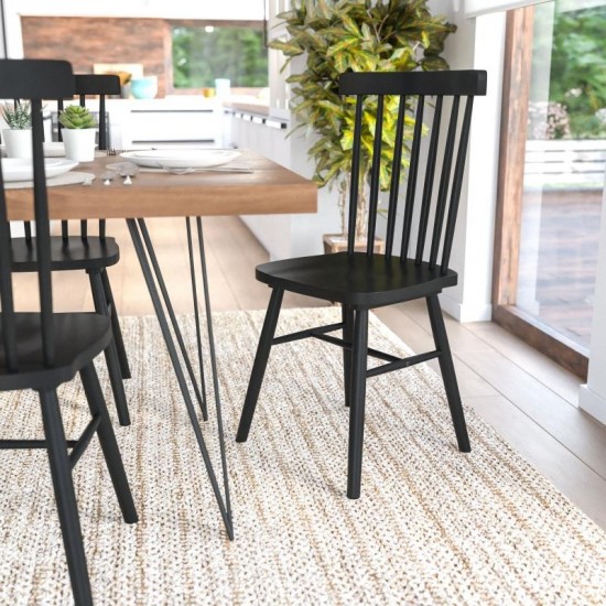Flash Furniture Ingrid 2PK Black Spindle Back Chair ZH-8101WR-BK-2-GG