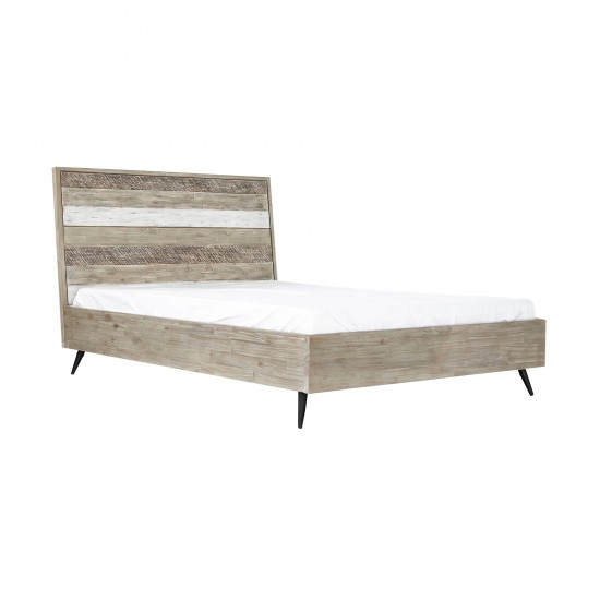 Bridges King Platform Bed in Two Tone Acacia Wood