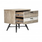 Bridges 2 Drawer Nightstand in Two Tone Acacia Wood