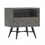 Makena 1 Drawer Night Stand in Grey Acacia Wood