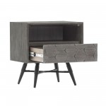 Makena 1 Drawer Night Stand in Grey Acacia Wood