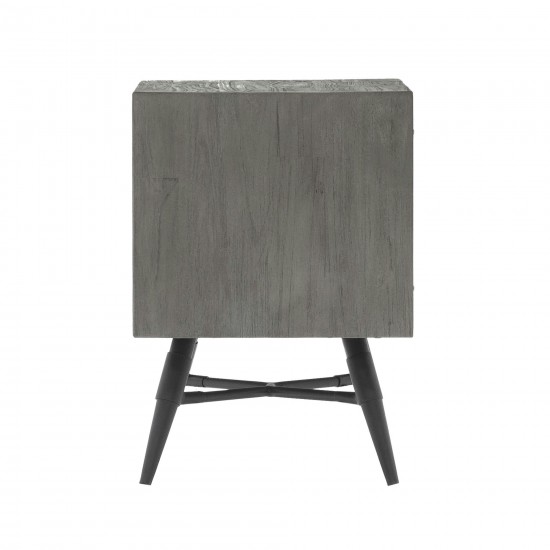 Makena 1 Drawer Night Stand in Grey Acacia Wood