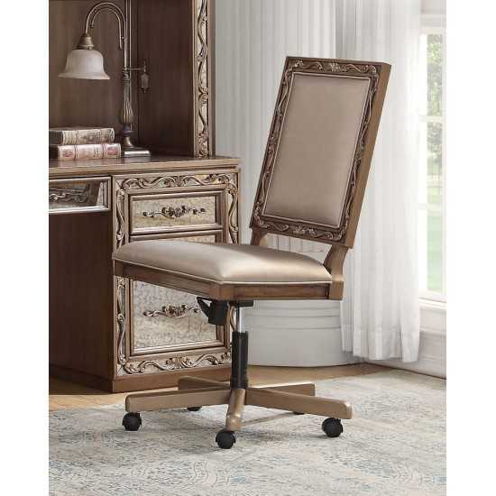 ACME Orianne Executive Office Chair, Champagne PU & Antique Gold