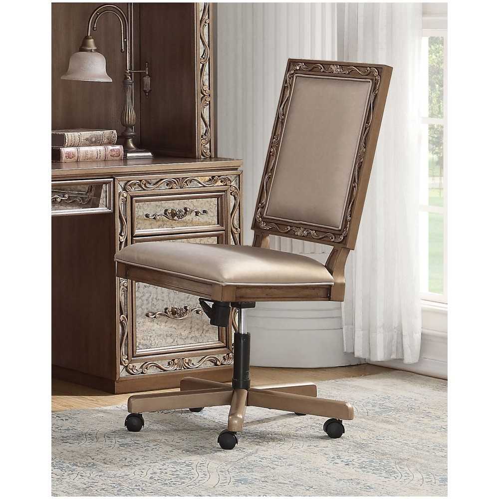 ACME Orianne Executive Office Chair, Champagne PU & Antique Gold ACME Orianne Executive Office Chair, Champagne PU & Antique Gold