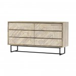 Peridot 6 Drawer Dresser in Natural Acacia Wood