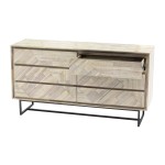 Peridot 6 Drawer Dresser in Natural Acacia Wood