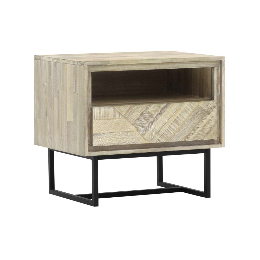 Peridot 1 Drawer Nightstand in Natural Acacia Wood