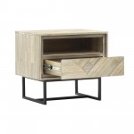 Peridot 1 Drawer Nightstand in Natural Acacia Wood