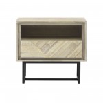 Peridot 1 Drawer Nightstand in Natural Acacia Wood