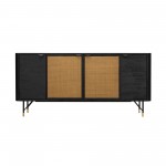 Saratoga Sideboard Buffet in Black Acacia with Rattan