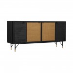 Saratoga Sideboard Buffet in Black Acacia with Rattan