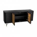 Saratoga Sideboard Buffet in Black Acacia with Rattan