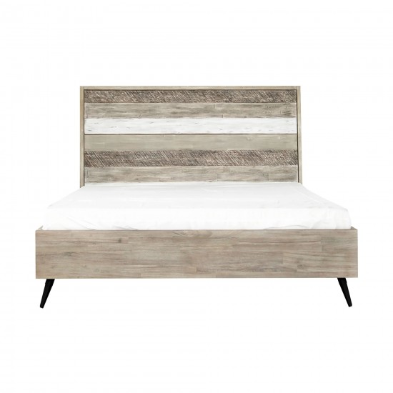 Bridges 4 Piece King Bedroom Set in Two-Tone Acacia Wood