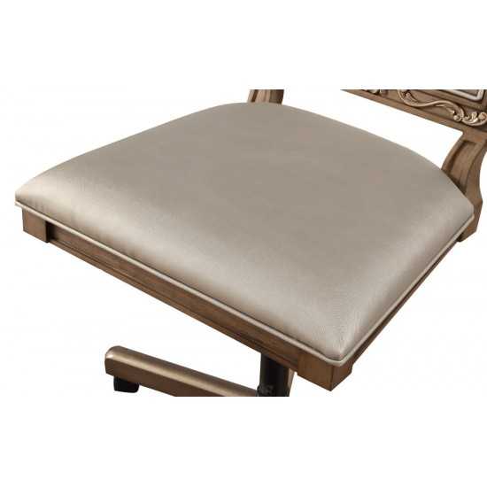 ACME Orianne Executive Office Chair, Champagne PU & Antique Gold