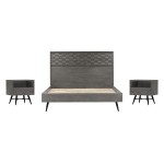 Makena 3 Piece King Bedroom Set in Grey Acacia Wood