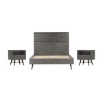 Makena 3 Piece Queen Bedroom Set in Grey Acacia Wood