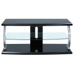 ACME Aileen TV Stand (LED), Black & Clear Glass