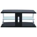 ACME Aileen TV Stand (LED), Black & Clear Glass