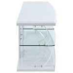 ACME Aileen TV Stand (LED), White & Clear Glass