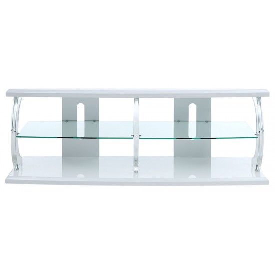 ACME Aileen TV Stand (LED), White & Clear Glass