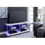 ACME Aileen TV Stand (LED), White & Clear Glass