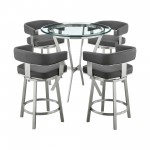 Naomi and Lorin 5-Piece Counter Height Dining Set