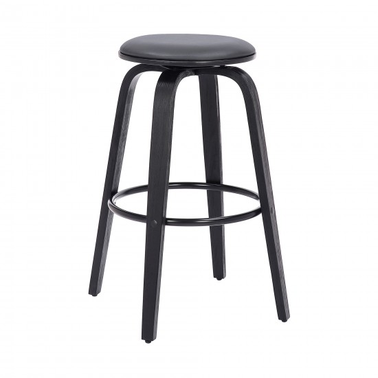 Harbor 26" Counter Height Backless Swivel Grey Faux Leather Bar Stool