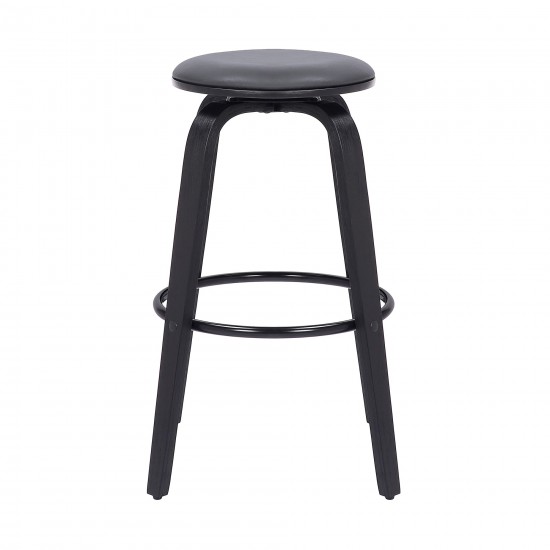 Harbor 26" Counter Height Backless Swivel Grey Faux Leather Bar Stool