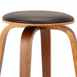 Harbor 26" Counter Height Backless Swivel Brown Faux Leather Bar Stool